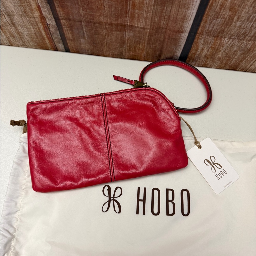 Hobo Red Leather Clutch